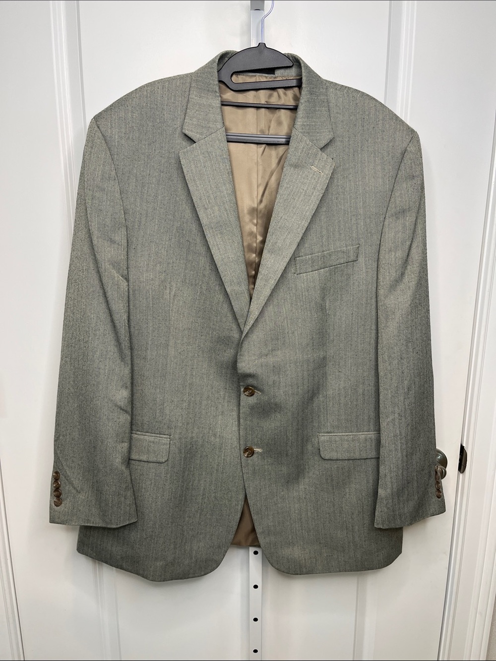 Chaps Gray Two-Button Notch Lapel Sport Coat 48R